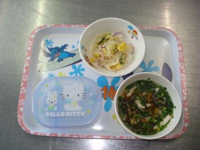 そうめんサラダ☆もずく汁
