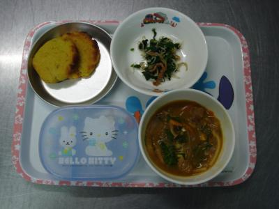 カレーうどん☆しらす和え★さつまいもパイ