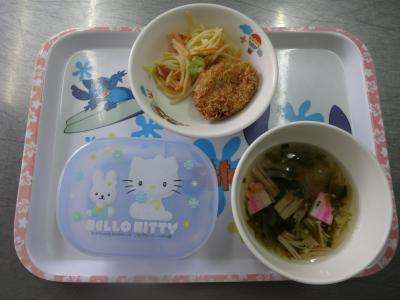 ポテトコロッケ☆スパサラ☆すまし汁