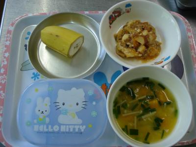 麻婆豆腐☆味噌汁☆バナナ