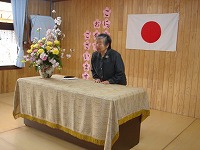 園長先生より「みんな楽しく、仲良く保育園で一緒に遊びましょう。」とお話がありました。